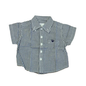EPK Boys Navy | White Button Down Short Sleeve size: 6 Months